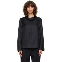 Loulou de Saison Black Cyna Silk Blouse 252473F107002