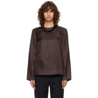 Loulou de Saison Brown Cyna Silk Blouse 252473F107003