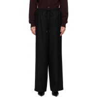 LE17SEPTEMBRE Navy Drawstring Easy Wool Trousers 252495F087003