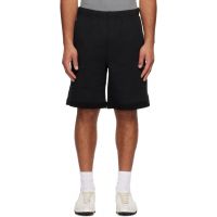 AAPE by A Bathing Ape Black Reversible Moonface Logo Sweat Shorts 252547M193007