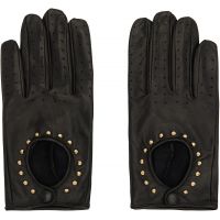 Ernest W. Baker Black Leather Driving Gloves 252600M135010