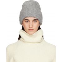 TOTEME Gray Alpaca Knit Beanie 252771F014005
