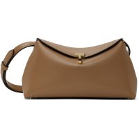 TOTEME Taupe T-Lock Leather Clutch 252771F044000