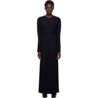 TOTEME Black Long-Sleeve Slouch Waist Maxi Dress 252771F055000
