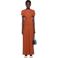TOTEME Orange Knife-Pleated Jersey Maxi Dress 252771F055006