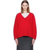Nothing Written Red Cerin Deep V-Neck Sweater 252814F100006
