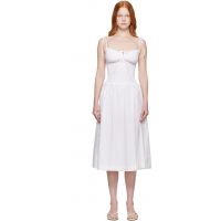 GUIZIO White Lura Midi Dress 252897F054003
