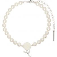SHUSHU/TONG Paper Ball Rose Gemstone Leaf Necklace 252901F023003