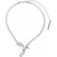 SHUSHU/TONG YVMIN Edition Teardrop Zircon Feather Necklace 252901F023007