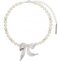 SHUSHU/TONG YVMIN Edition Diamond Bowknot Faux-Pearl Necklace 252901F023008