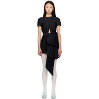 SHUSHU/TONG Black Bowknot Patchwork Minidress 252901F052030