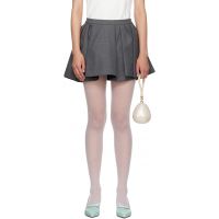 SHUSHU/TONG Gray Irregular Pleated Miniskirt 252901F090016