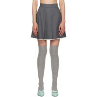 SHUSHU/TONG SSENSE Exclusive Gray Pleated Raw Hem Miniskirt 252901F090021