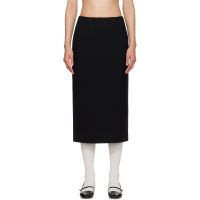 SHUSHU/TONG Black Straight Fitted Midi Skirt 252901F092014