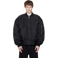 Entire Studios Black Broad Bomber Jacket 252940M175003