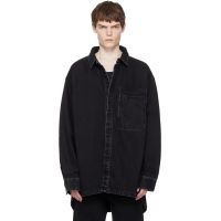 Entire Studios Black Herculean Denim Shirt 252940M192009