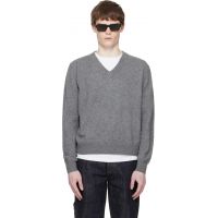 Entire Studios Gray Knit V Neck Sweater 252940M206000