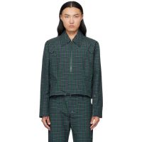 Kiko Kostadinov Green Kraner Cropped Blouson Jacket 252985M180006