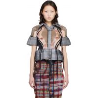 Ottolinger Gray Mesh Padded Blouse 261016F107000