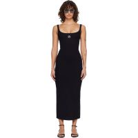 Marine Serre Black Moon Logo Ribbed Jersey Maxi Dress 261020F055001