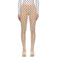 Marine Serre Beige Recycled Moon Jersey Stirrup Leggings 261020F085001