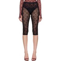 Marine Serre Black Moonogram Mesh Flock Capri Leggings 261020F085010
