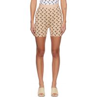 Marine Serre Beige Recycled Moon Jersey Mini Shorts 261020F088001