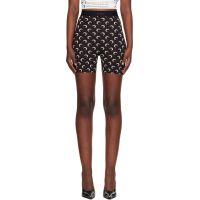 Marine Serre Black Recycled Moon Jersey Mini Shorts 261020F088002