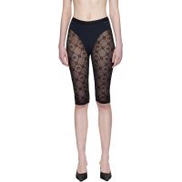 Marine Serre Black Moonogram Mesh Flock Capri Leggings 261020F088017