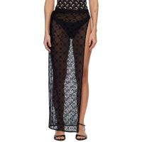 Marine Serre Black Moonogram Meshflock Cover-Up Skirt 261020F102002