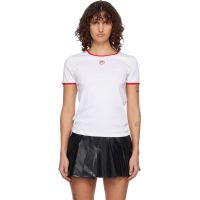 Marine Serre White Moon Logo Bicolor Baby Fit T-shirt 261020F110042