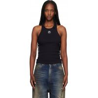 Marine Serre Black Moon Logo Ribbed Jersey Tank Top 261020F111002