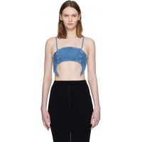 Marine Serre Blue Denim Moon Bra Top 261020F111025