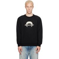 Marine Serre Black Merino Wool Knit LS Sweater 261020M201000
