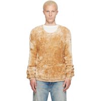 Marine Serre Beige Wild Fluffy Knit Crewneck Sweater 261020M201003