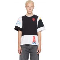 Marine Serre Black & White Regenerated Graphic Jersey Layered T-shirt 261020M213014