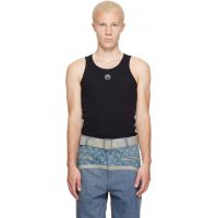 Marine Serre Black Moon Logo Ribbed Jersey Tank Top 261020M214001