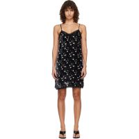 R13 Black Lace Trimmed Slip Midi Dress 261021F052001