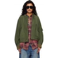 R13 Khaki Bubble Bomber Jacket 261021F058000