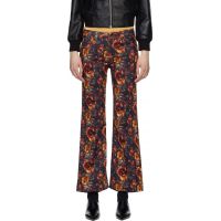 R13 Navy & Orange Joan Cropped Flare Jeans 261021F087001
