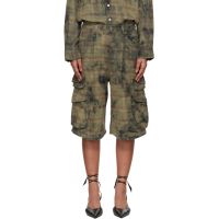 R13 Green & Navy Bermuda Cargo Shorts 261021F088000