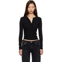 Citizens of Humanity Black Varra Henley T-shirt 261030F100001