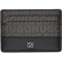 Hugo Black Stacked-Logo Card Holder 261084M163003