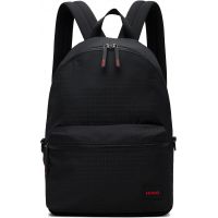 Hugo Black Logo Patch Backpack 261084M166015