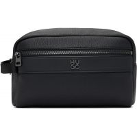 Hugo Black Polished Logo Wash Pouch 261084M171004
