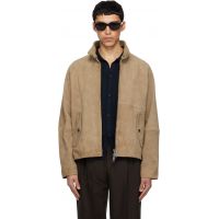 Hugo Tan Goatskin Suede Jacket 261084M181000
