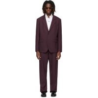 Hugo Burgundy Two-Piece Modern-Fit Stretch Twill Suit 261084M196000