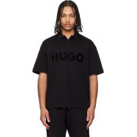 Hugo Black Oversize-Fit Contrast Logo Polo 261084M212026
