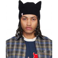 Charles Jeffrey LOVERBOY Black Ears Rib Beanie 261101M138046
