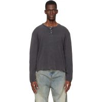 Stockholm (Surfboard) Club Black Faded Henley 261137M211000